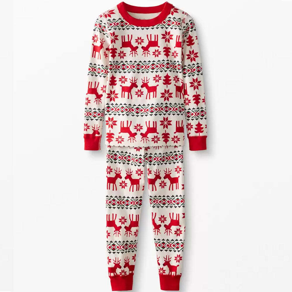 Classic Christmas Deer Print Family Matching Pajamas Set (with Pet's dog clothes)