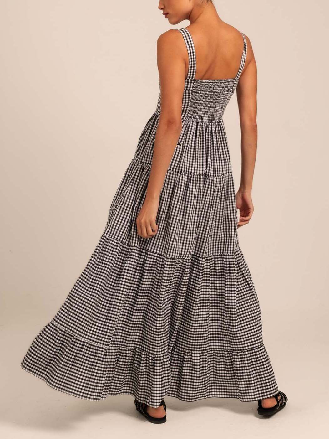 Holiday Embroidered Crab Pattern Swing Maxi Dress