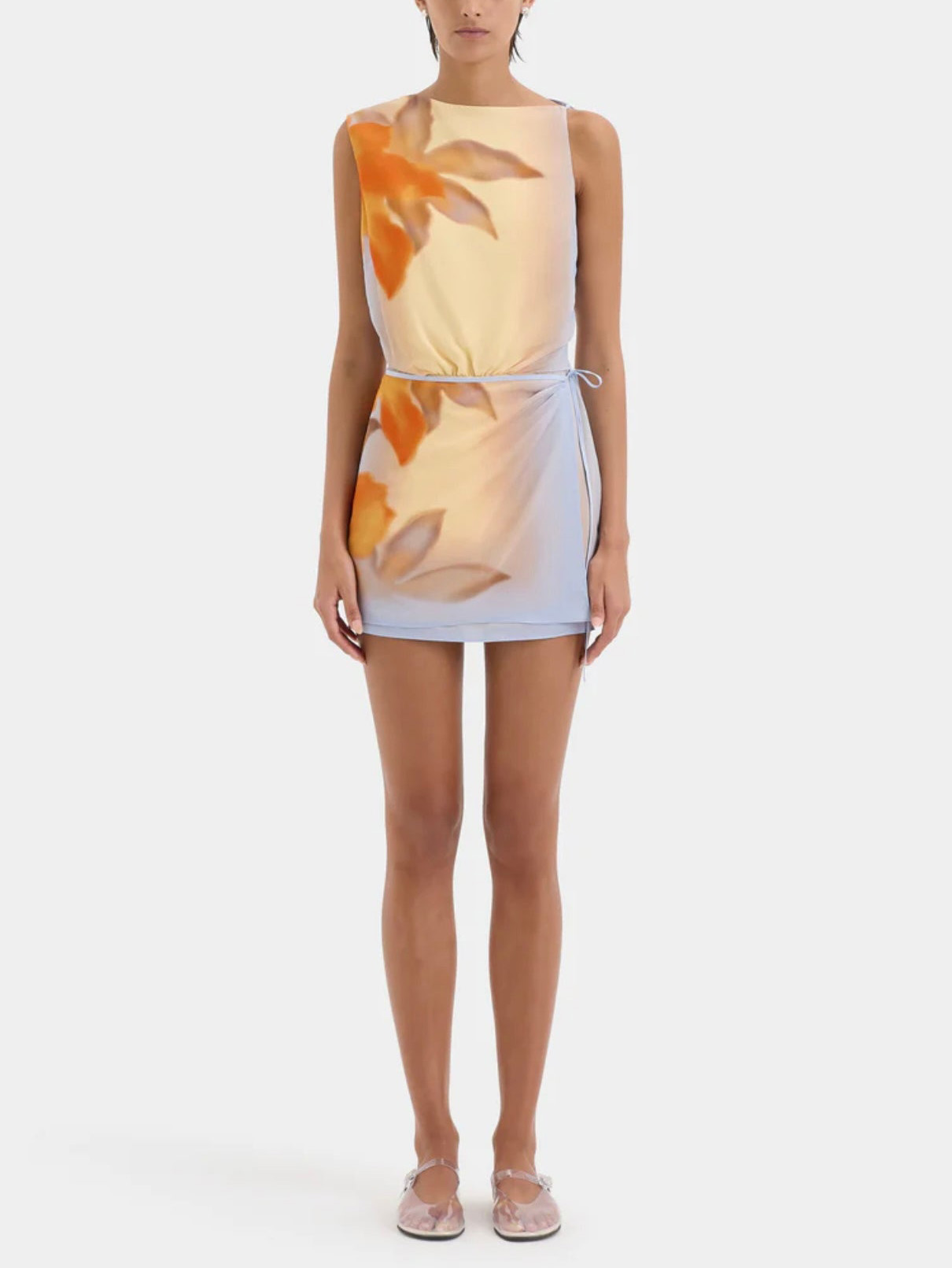 Sexy Open Back Floral Print Mini Dress