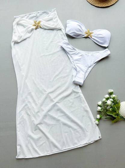 Starfish Bikini Beach Dress Three-piece Sets