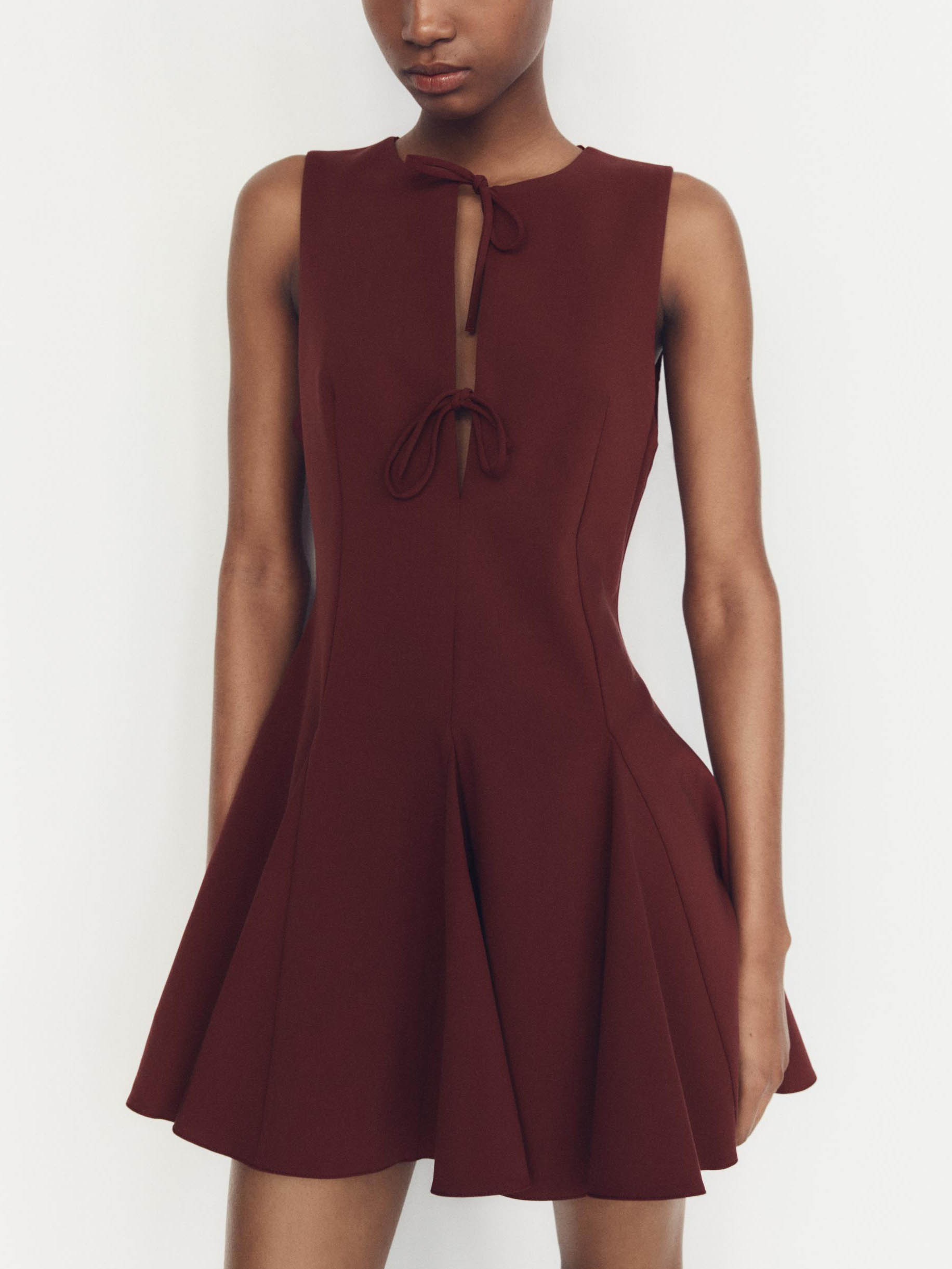 Elegant Bow Triangle Hem Mini Dress