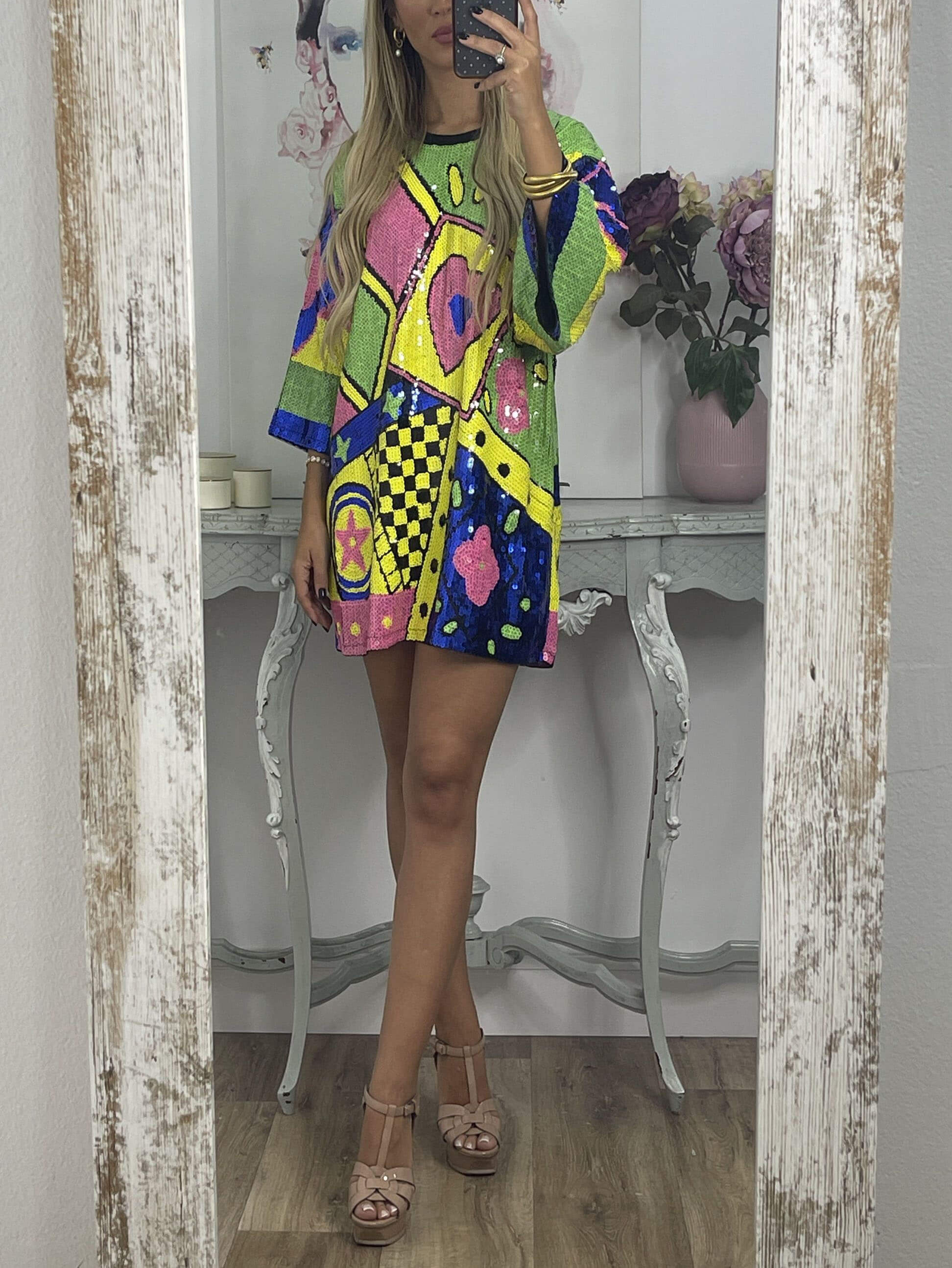 Unique Sequin Creative Pattern Loose T-shirt