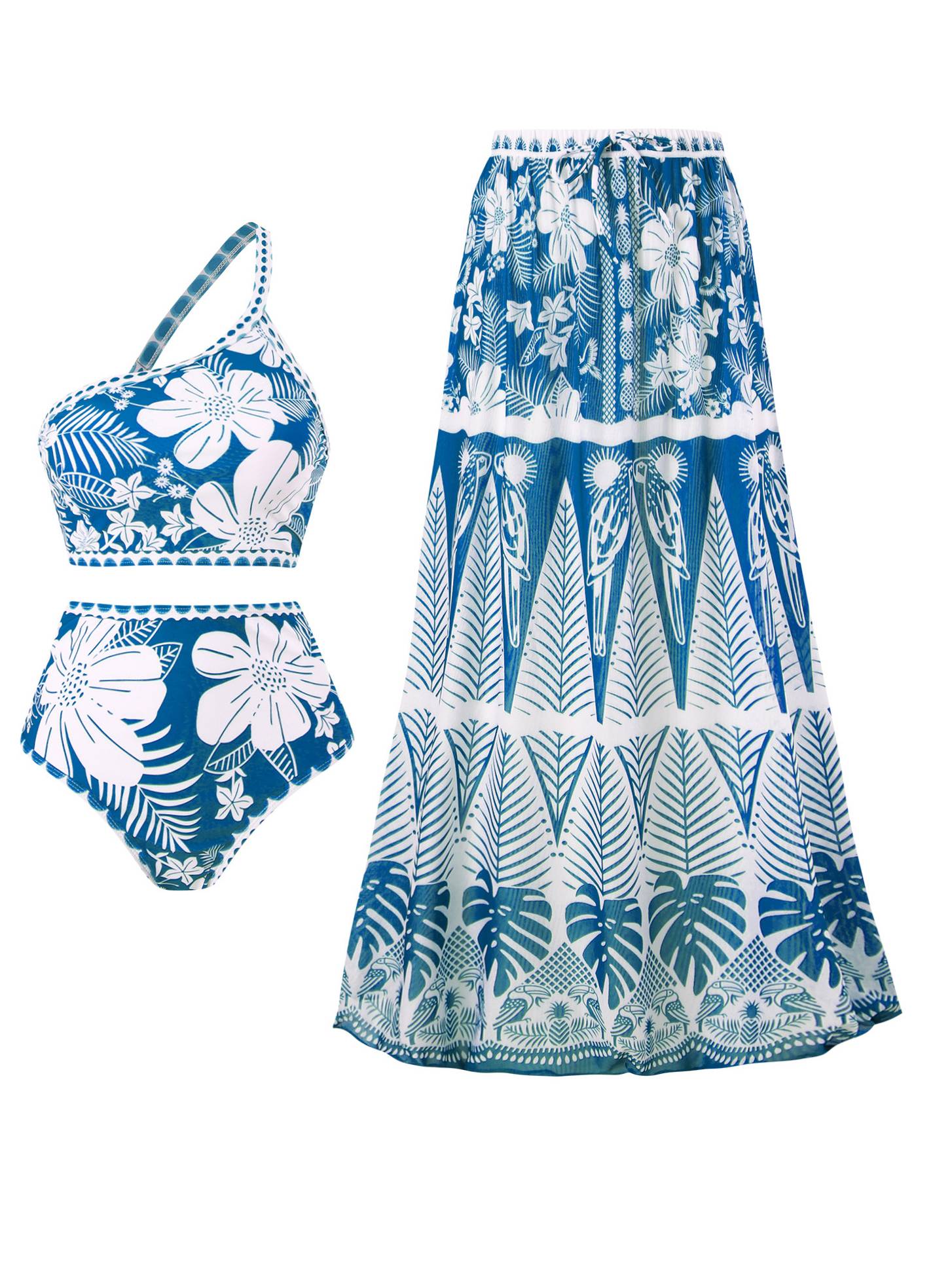 Printed Bikini Skirt Three-piece Set