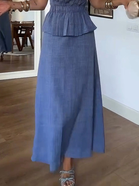 Chic High-Waisted A-Line Midi Skirt