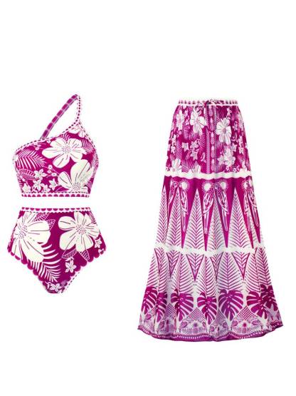 Printed Bikini Skirt Three-piece Set
