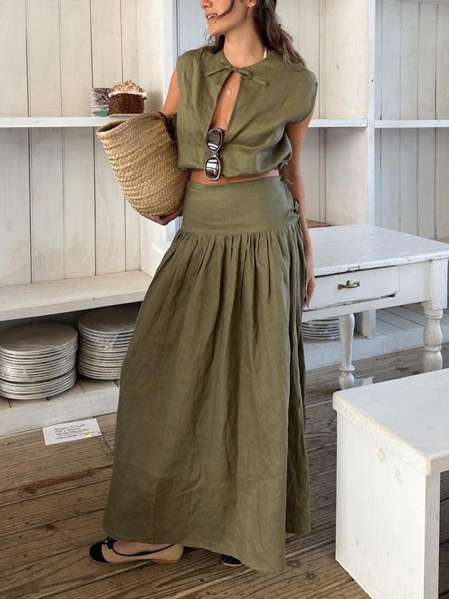 Casual Drawstring Short Tank Top