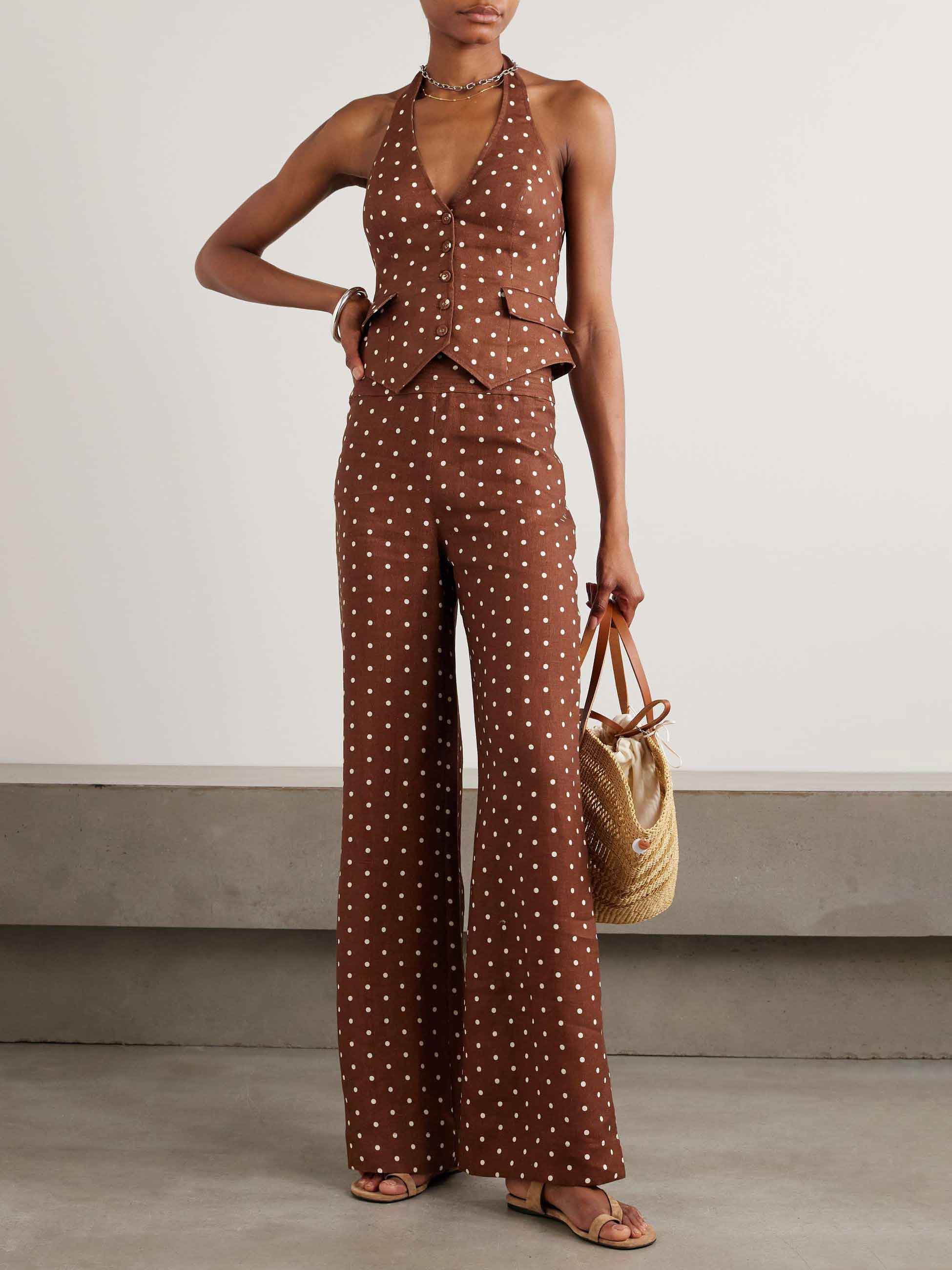 Exquisite Polka Dot Print Suit Vest