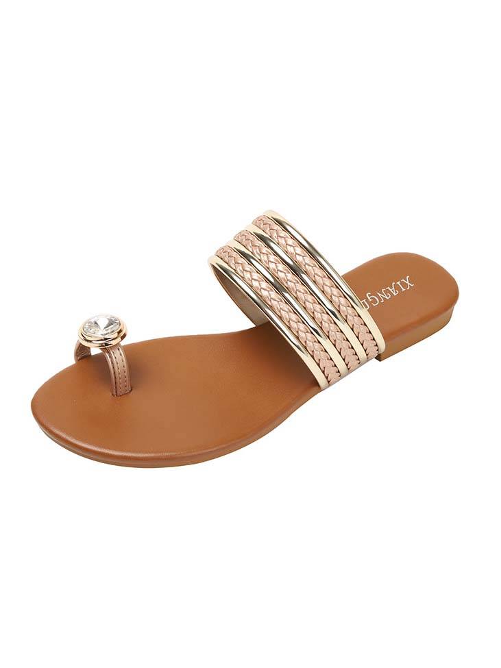 Rhinestone Flat Sandals