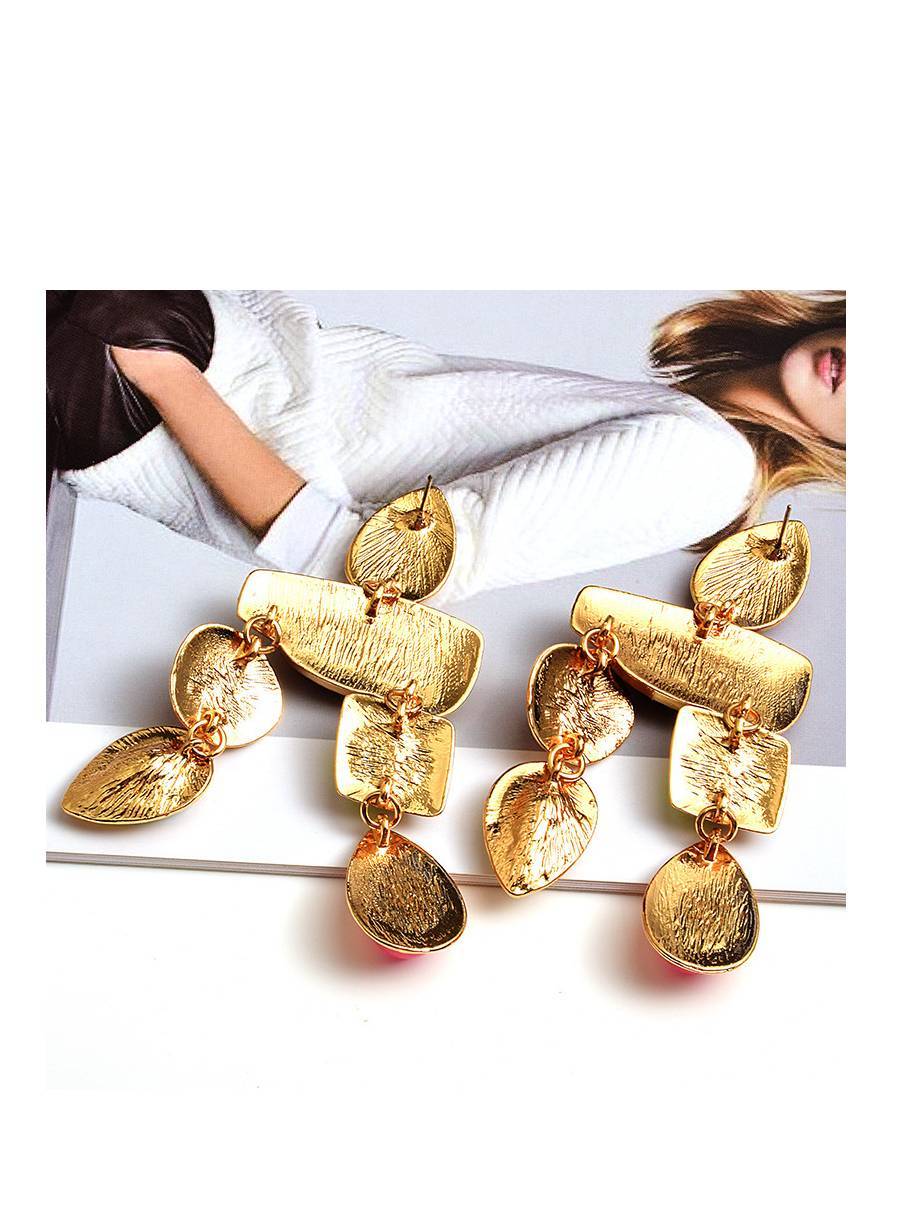 Water Drop Colored Rhinestone Earrings