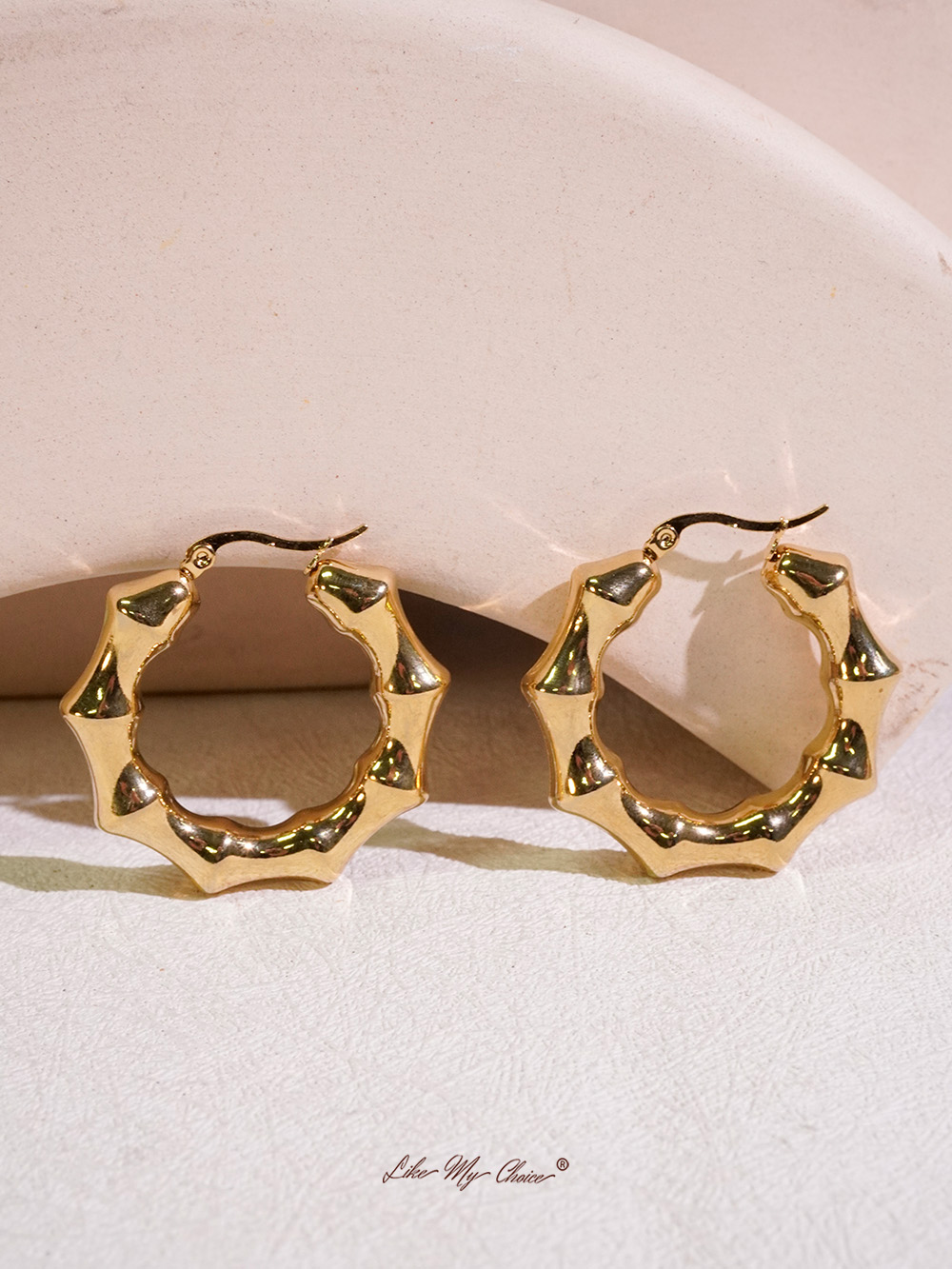 Large Hoop Bamboo Earrings