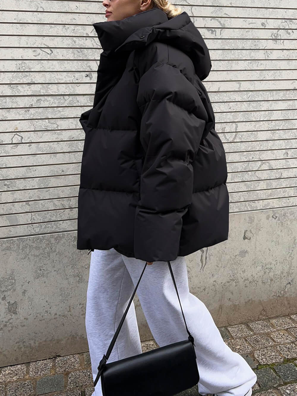 Classic Loose OverSize Style Spun Padded Coat