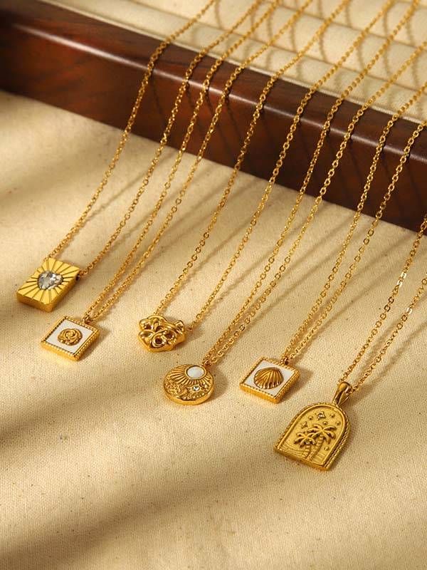 Heart Shell Palm Tree Necklace