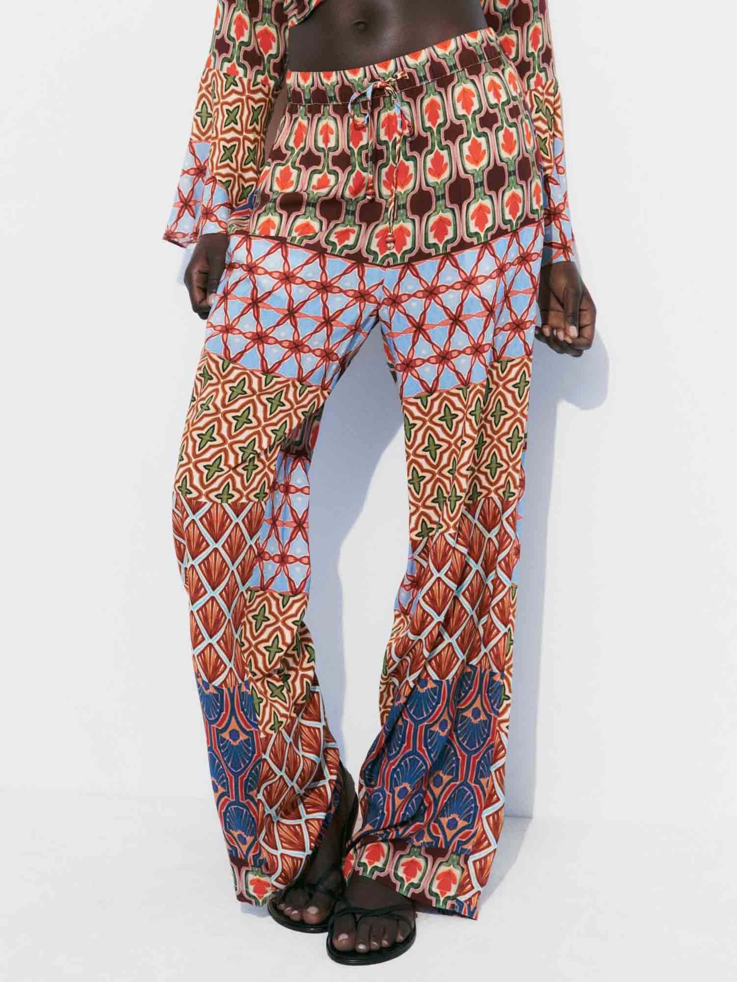 Retro Vitality Folk Style Printed Pants