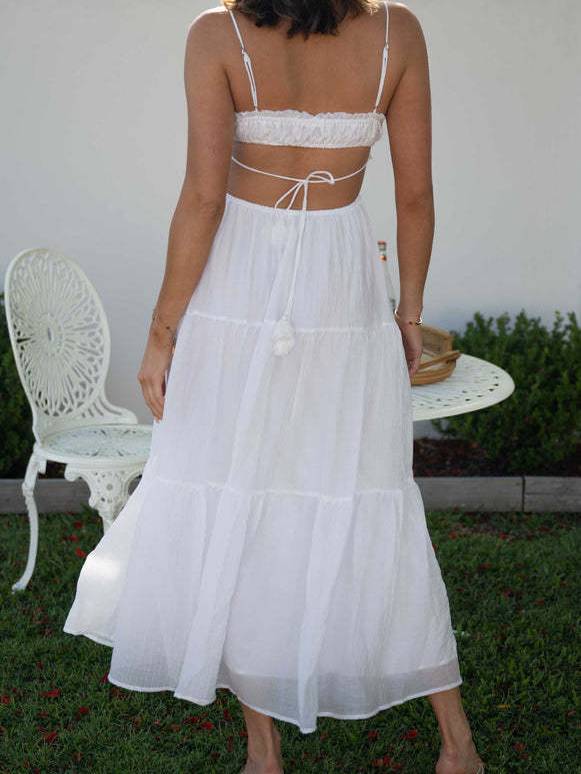 Sling Hollow Backless Large Pendulum Dress