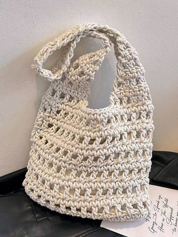 Hand-woven Hollow Tote Bag