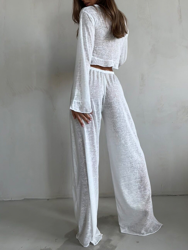 See Through Lazy Style Pajama Suit