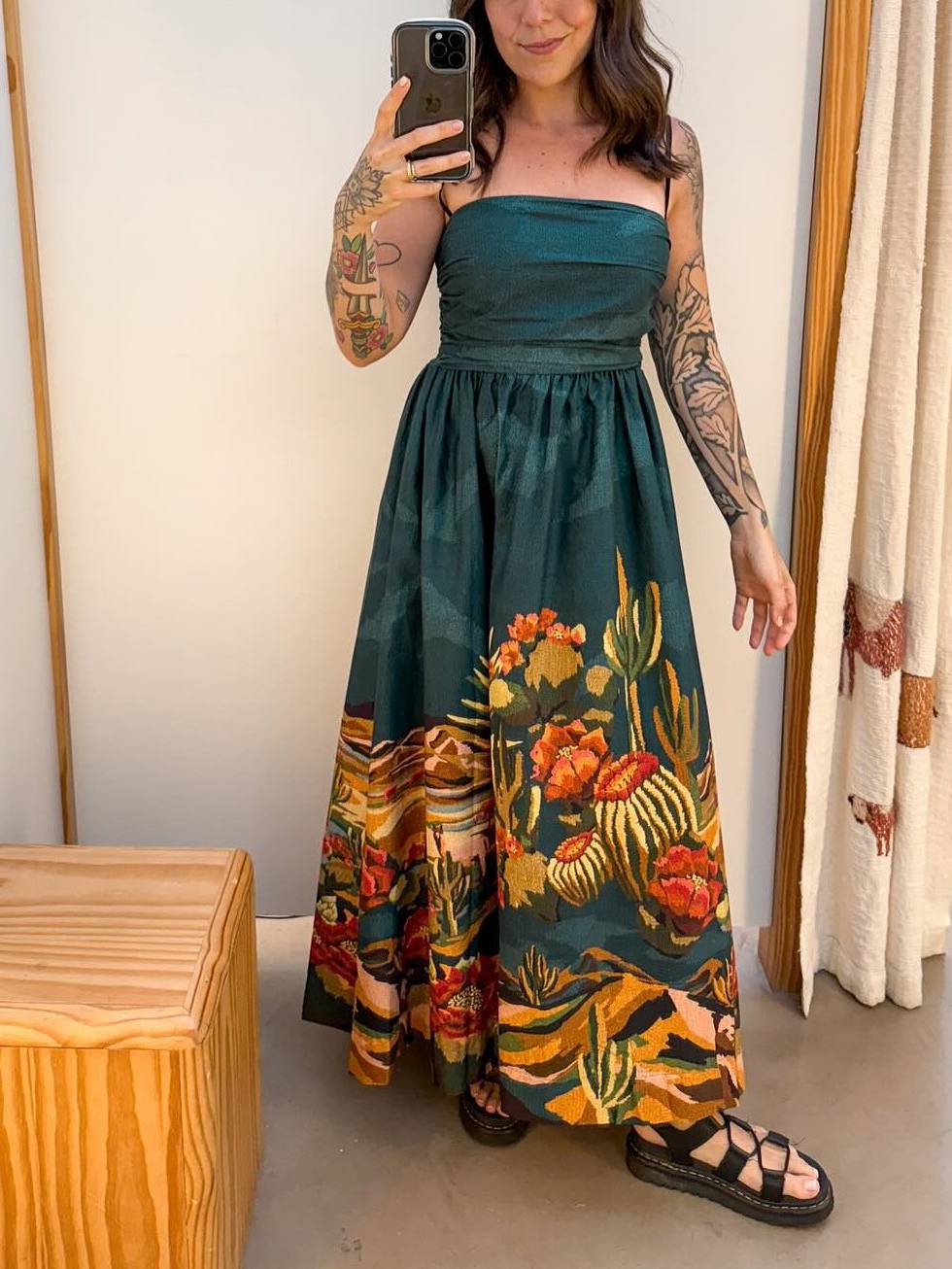 Tube Top Sling Printed Dress