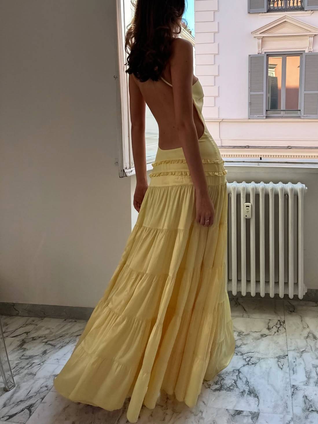 Off Shoulder Backless Maxi Dress