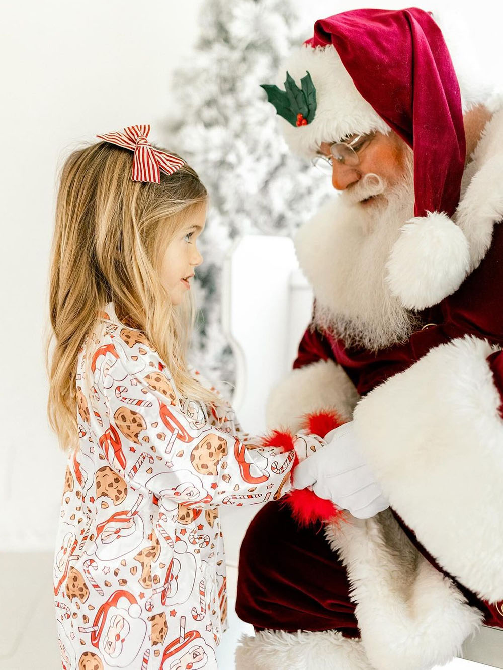 Parent-child Santa Claus Print Christmas Pajama Set