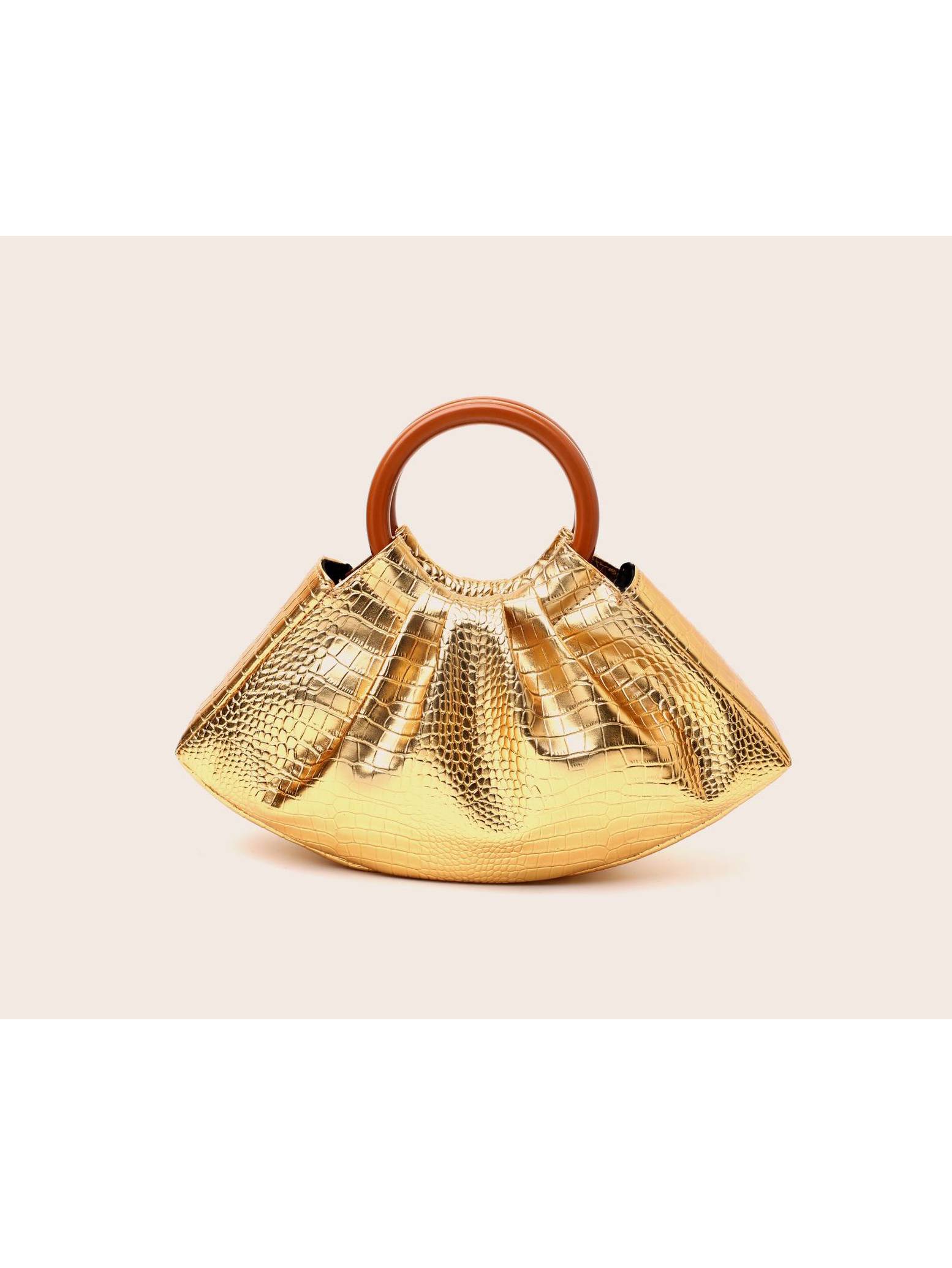 Pleated Shell-shaped Handbag