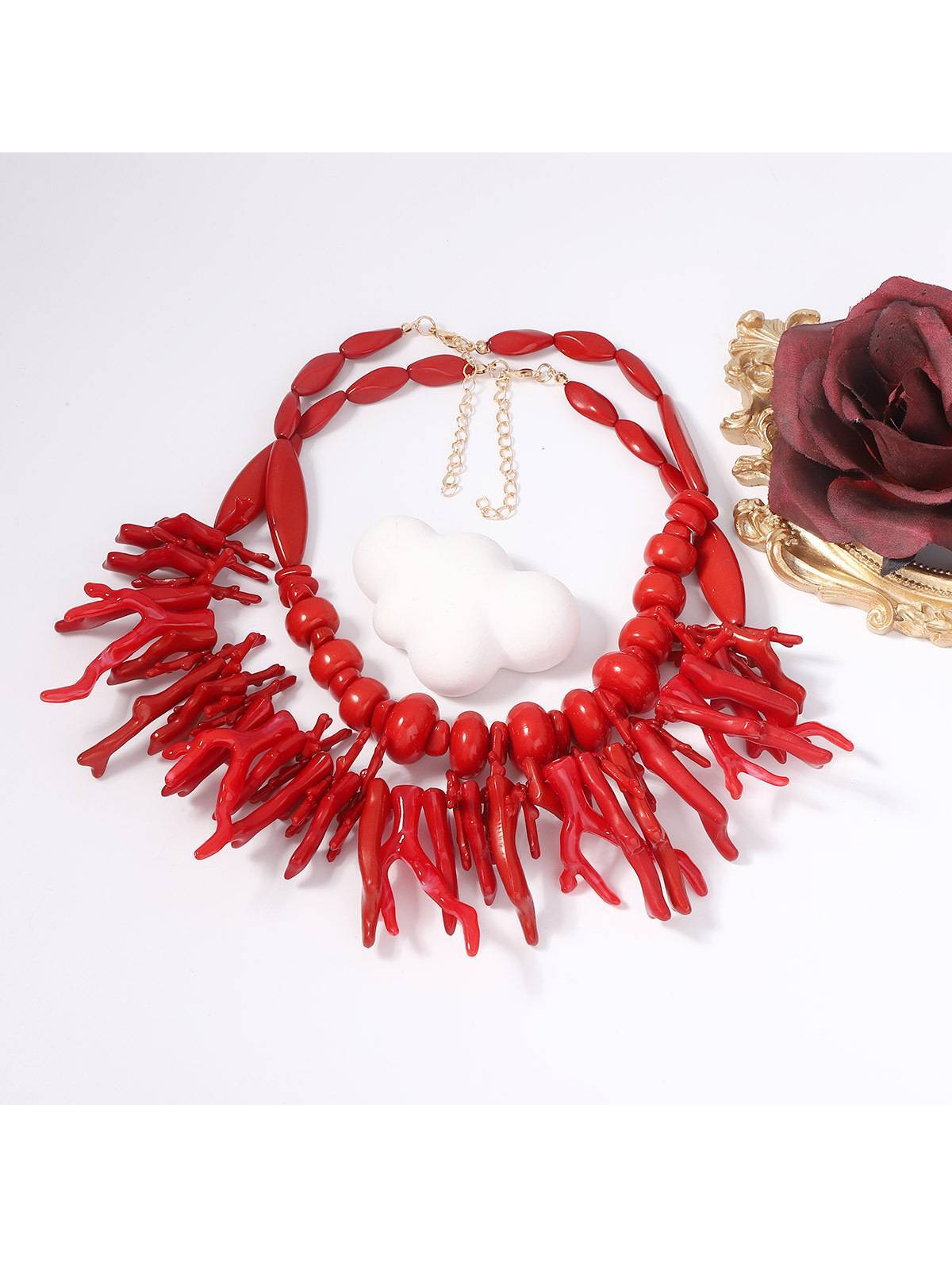 Bohemian Coral Element Necklace Set