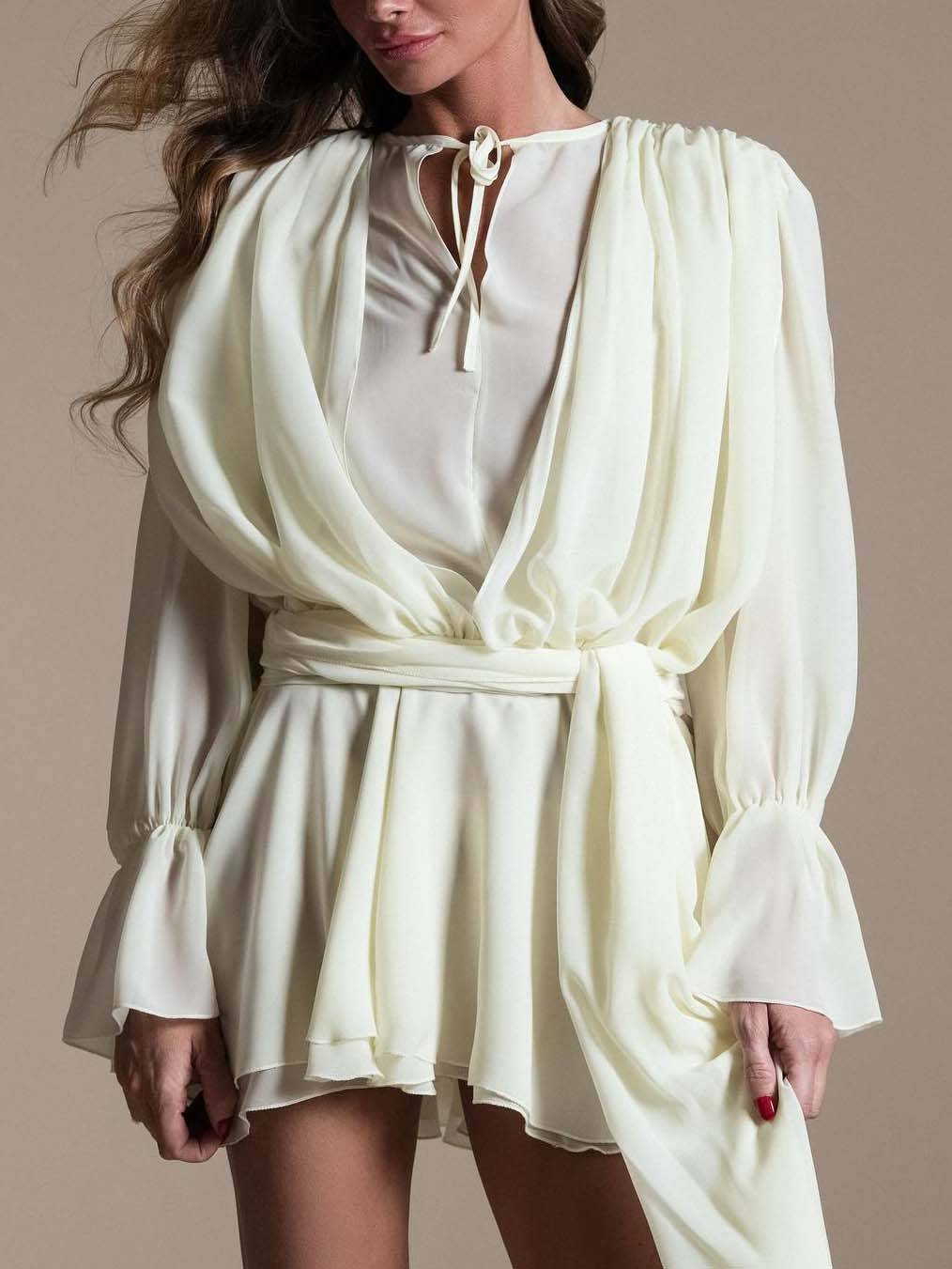 Multi-Layer Ruffled Hem Mini Dress