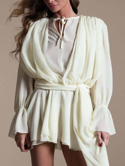 Multi-Layer Ruffled Hem Mini Dress