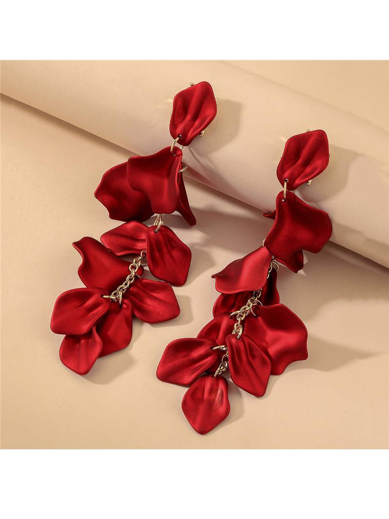 Rose Petal Tassel Earrings