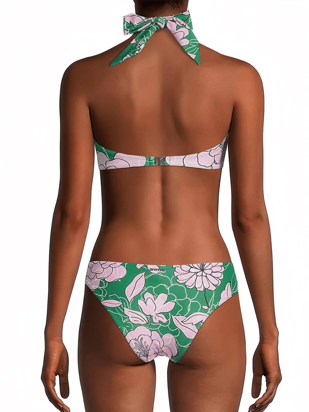 Printed Halterneck Bikini Two-Piece Set