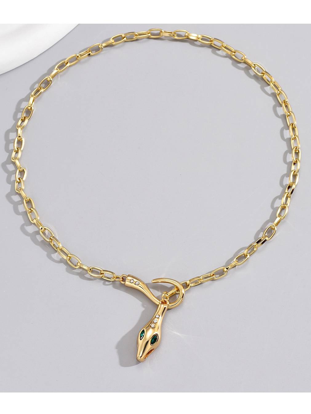 Snakehead Rhinestone Clavicle Necklace