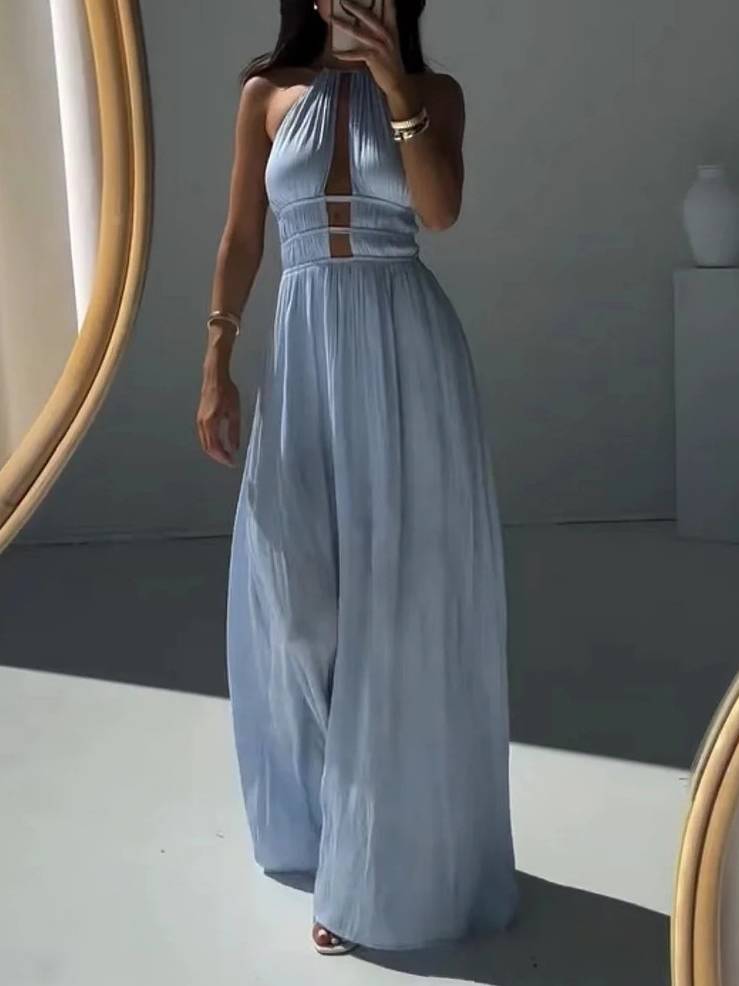 Hanging Neck Hollow Dress