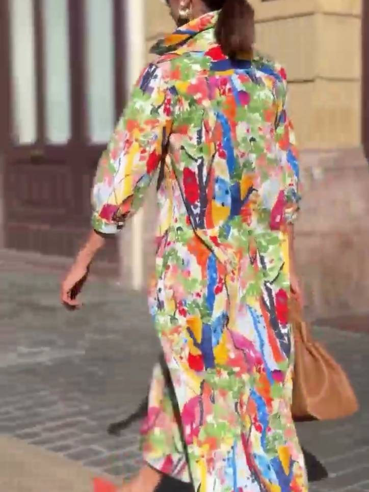 Unique Print Shirt Dress