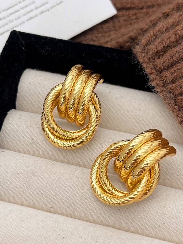 Multi-layer Twist Stud Earrings