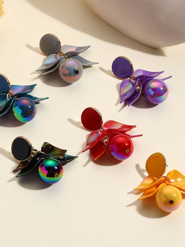 Vacation Style Colorful Flower Earrings