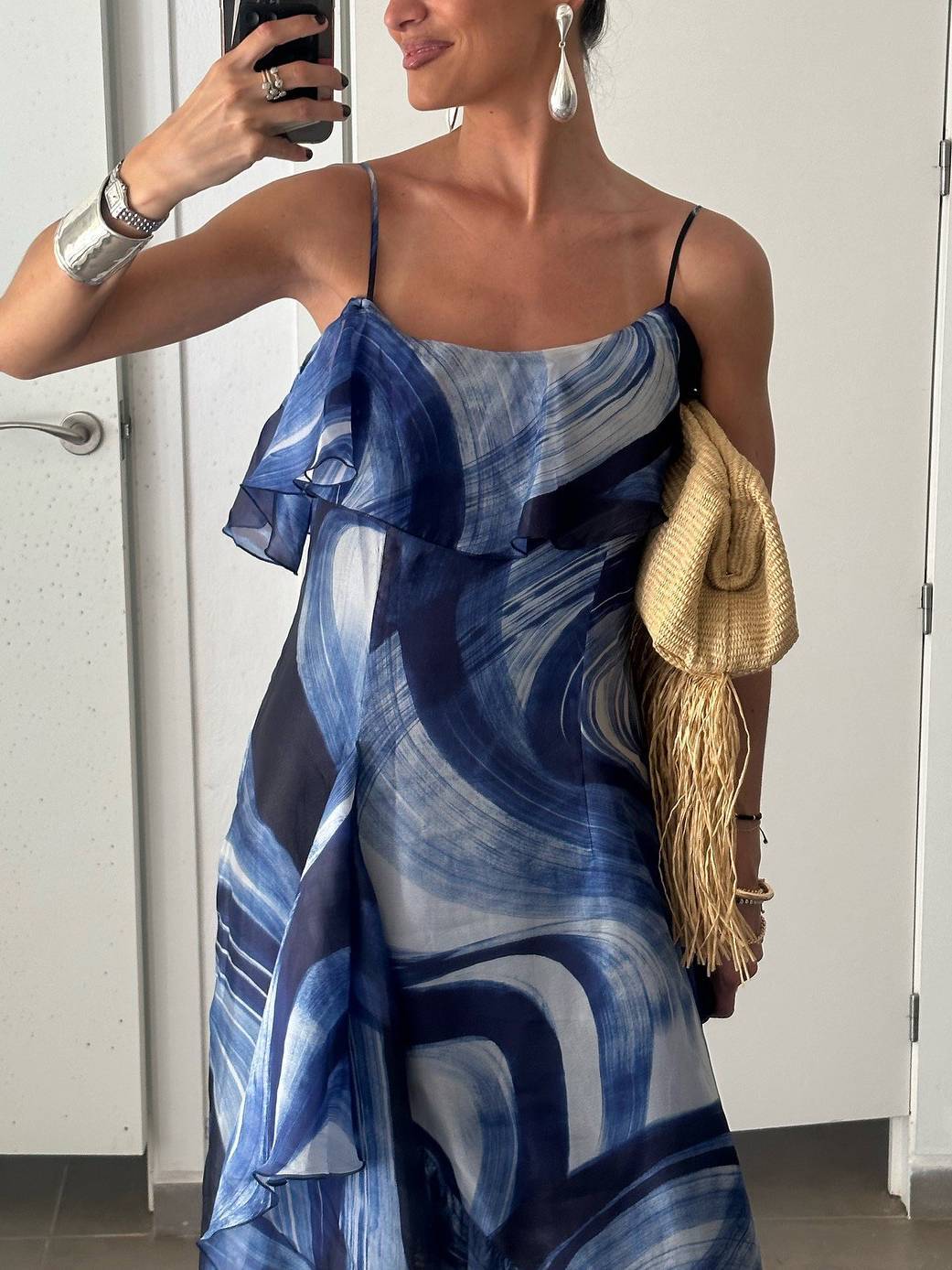 Unique Printed Sling Dress