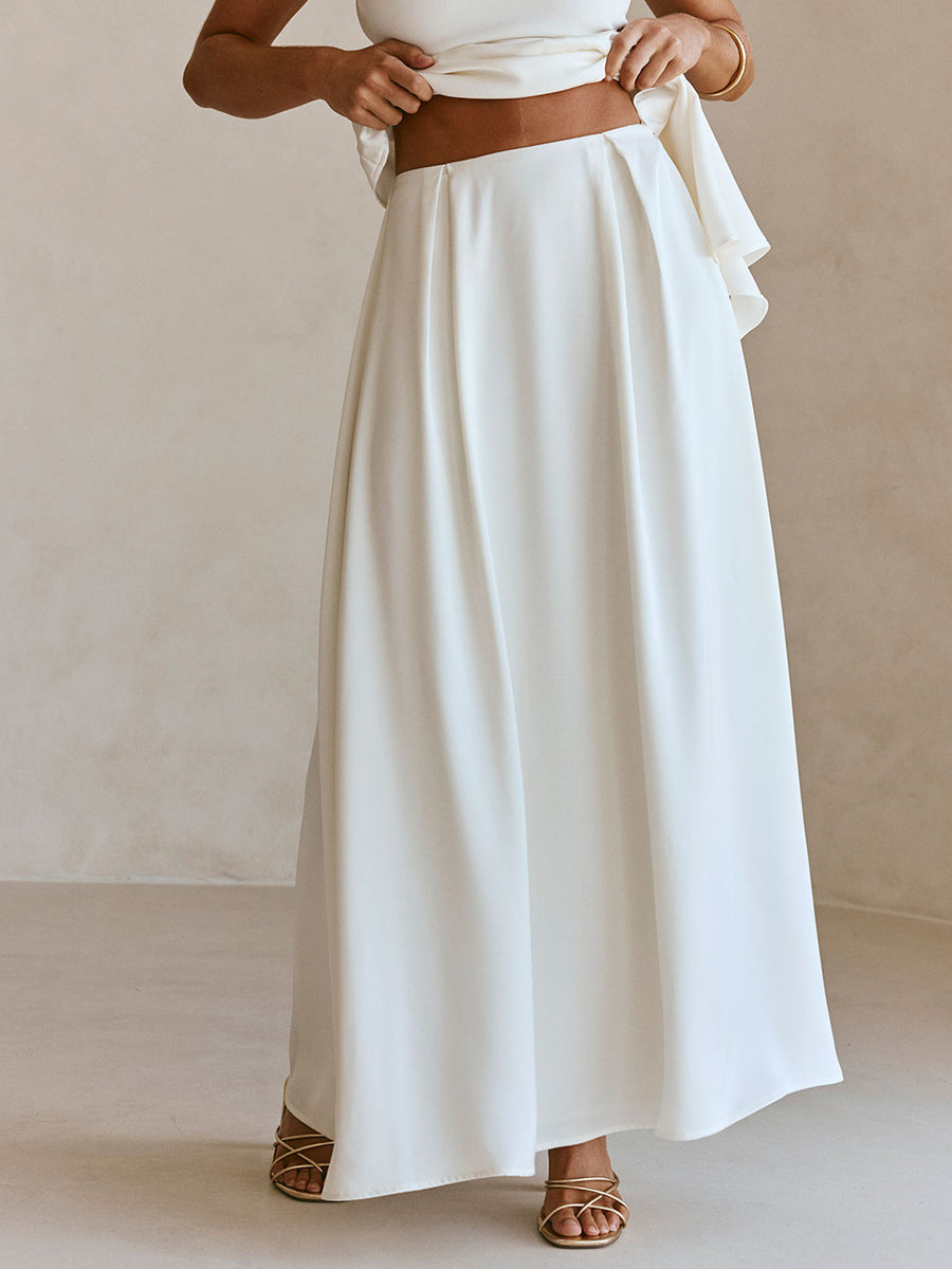 Fashion Asymmetric Neckline Camisole Two-piece Set