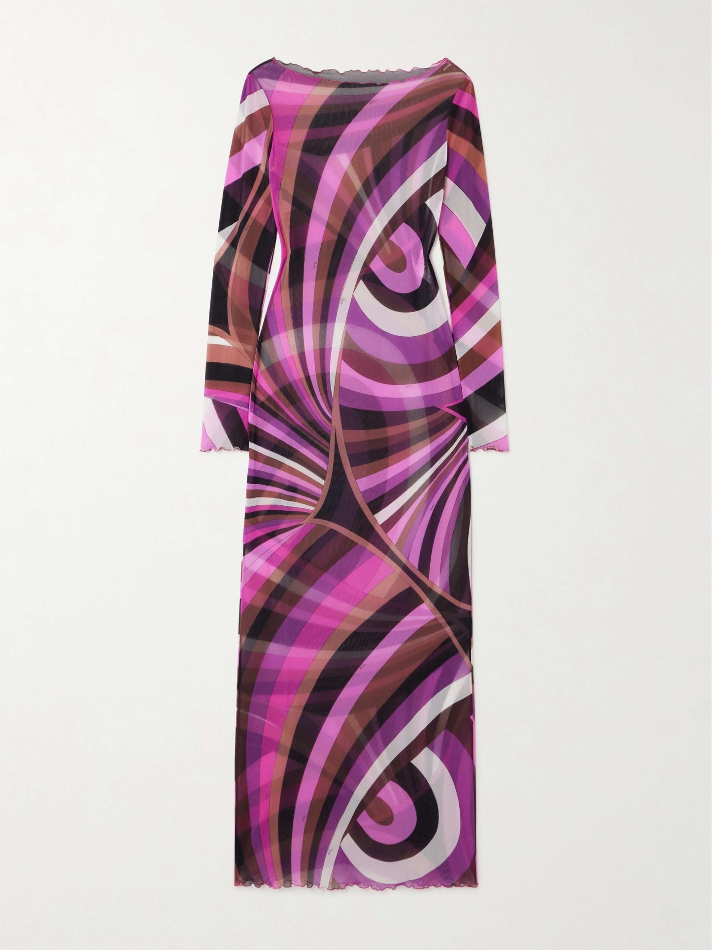 Retro Personality Abstract Print Hip-Wrapped Maxi Dress