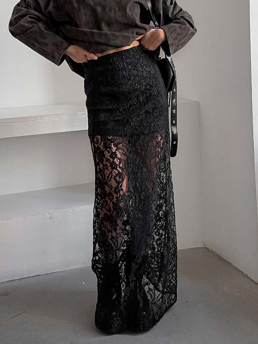 Retro All-match Lace Skirt
