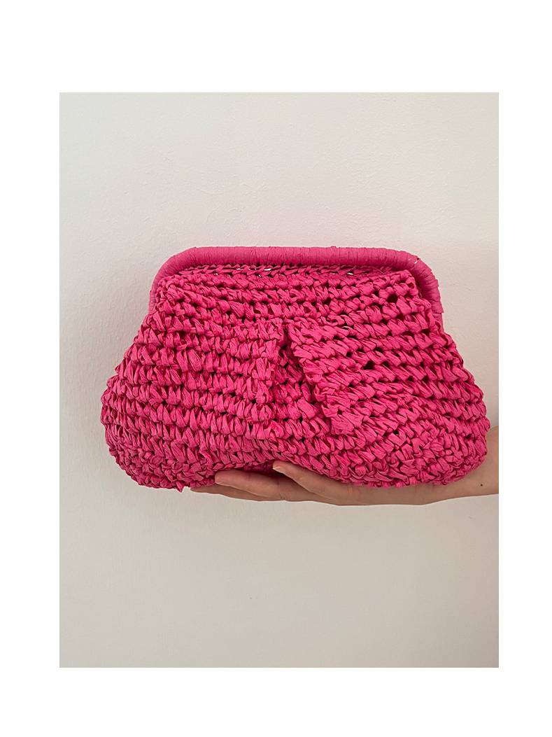 Contrast Color Straw Bag