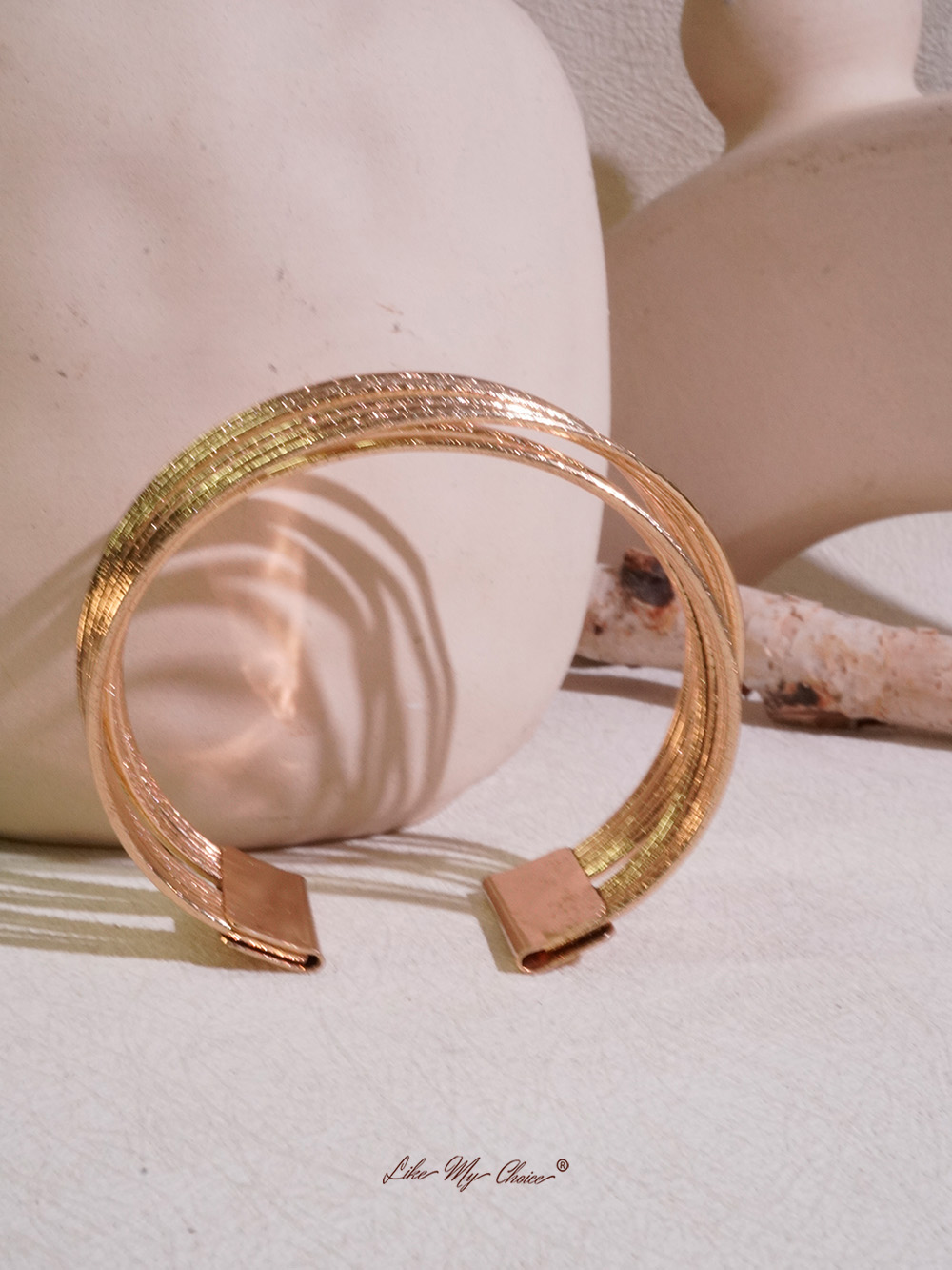 Metal Frosted Multi-Layered Bracelet Geometric Stacking Bracelet