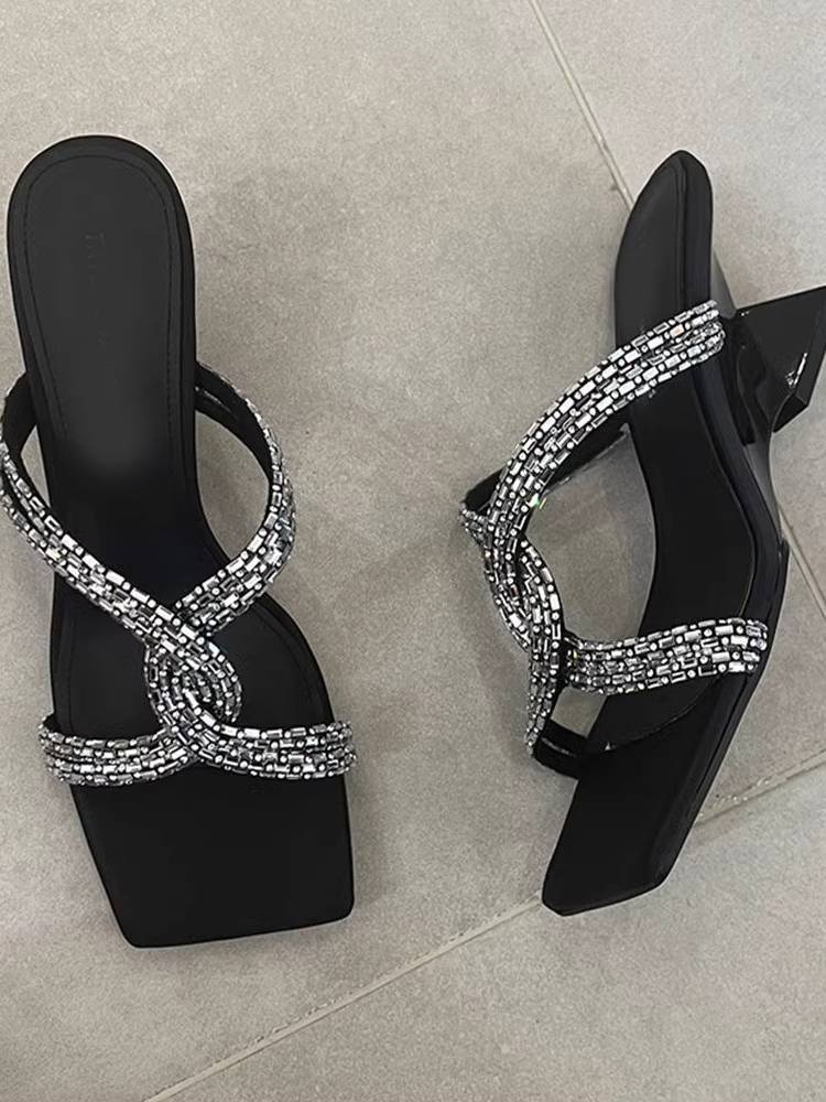 Minimalist High-heel Slippers