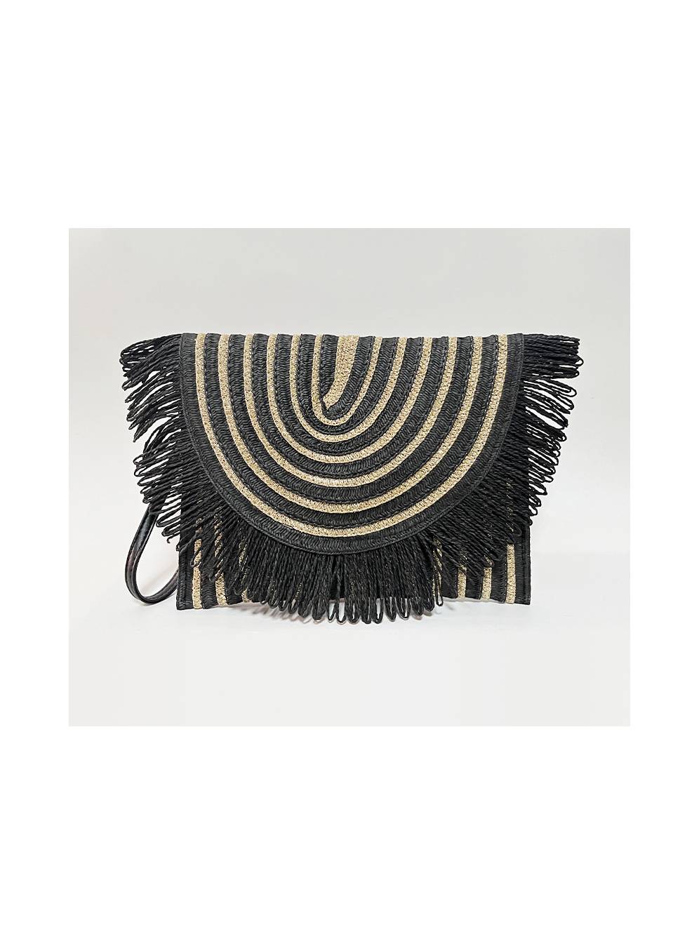 Contrast Color Straw Bag Clutch