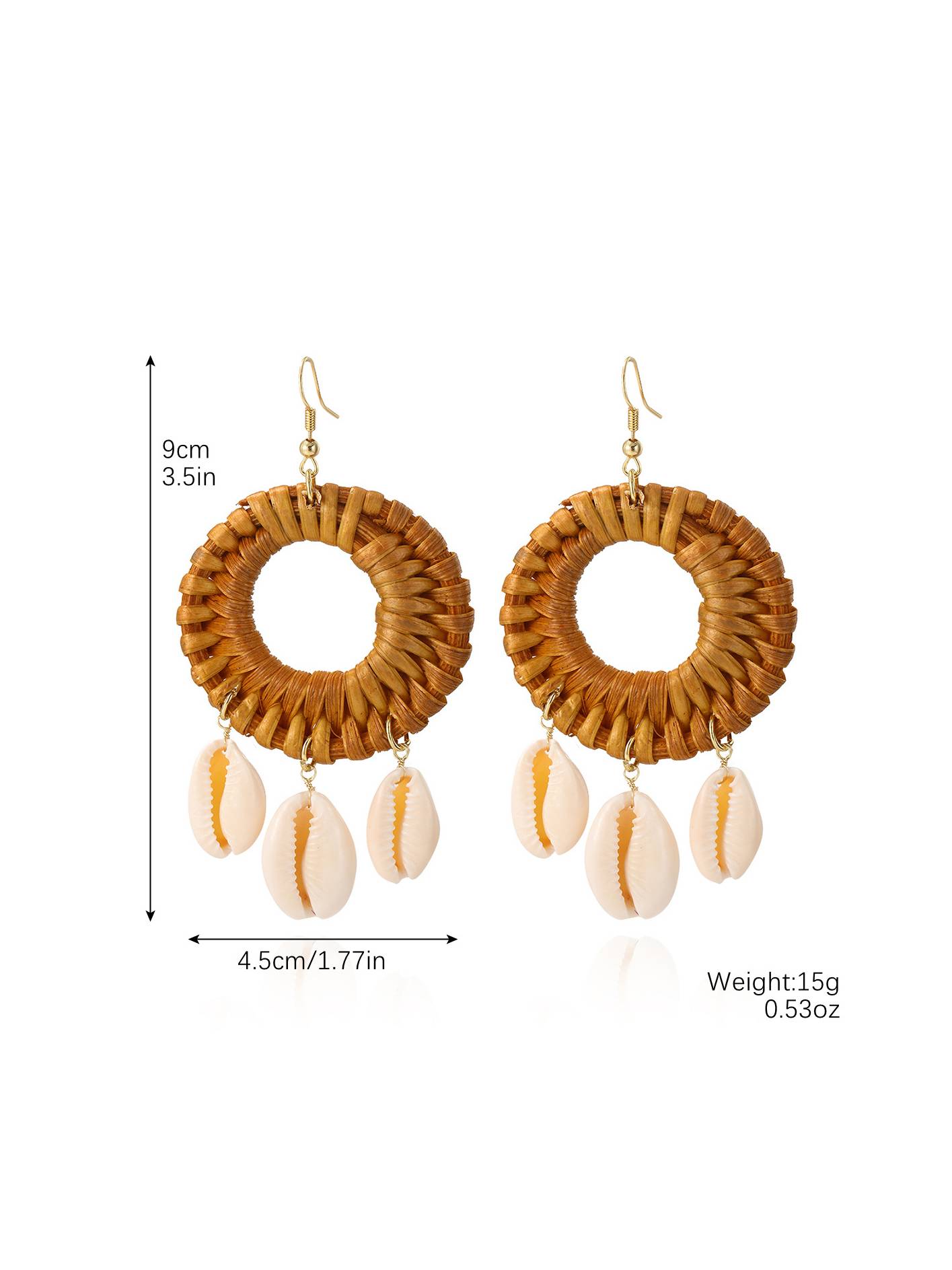 Bohemian Shell Straw Earrings