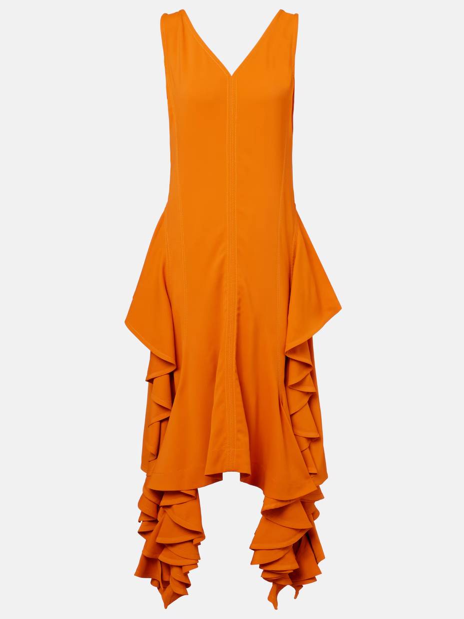 Irregular Hem V-neck Dress