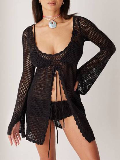 Knit Bikini Cover-up Sun Protection Dress