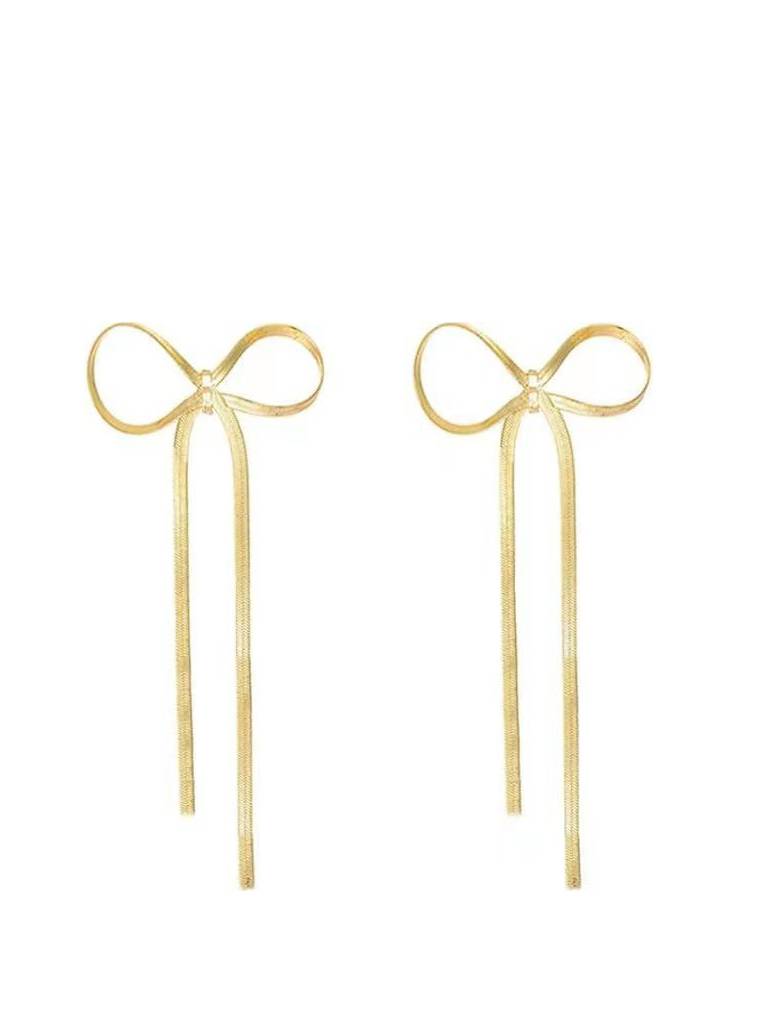 Bow Long Chain Earrings