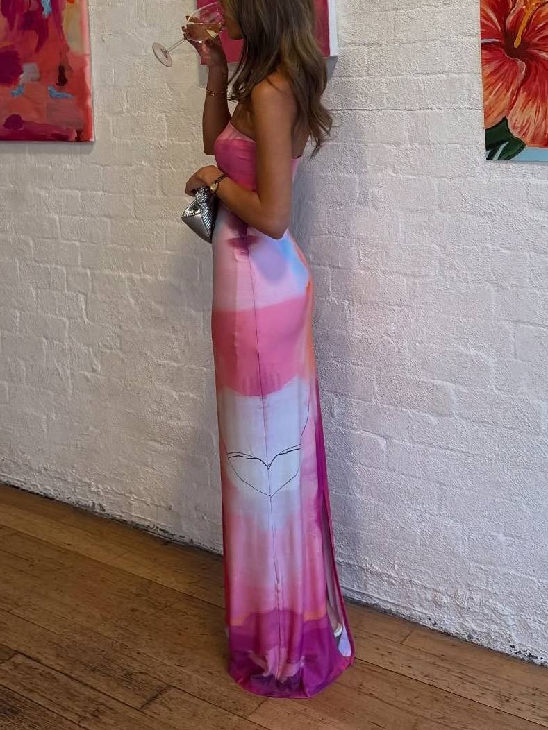 Unique Printed Tube Top Dress