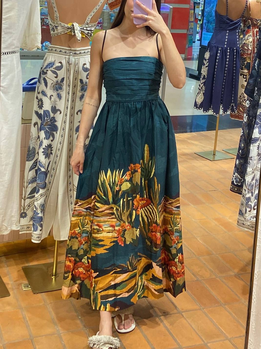 Tube Top Sling Printed Dress