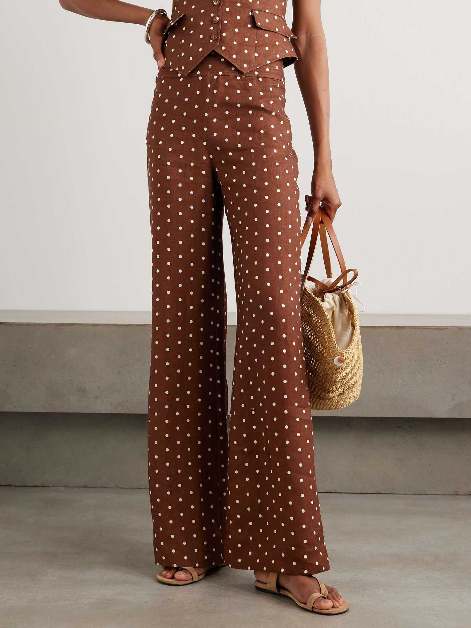 Exquisite Polka Dot Print Suit Pants