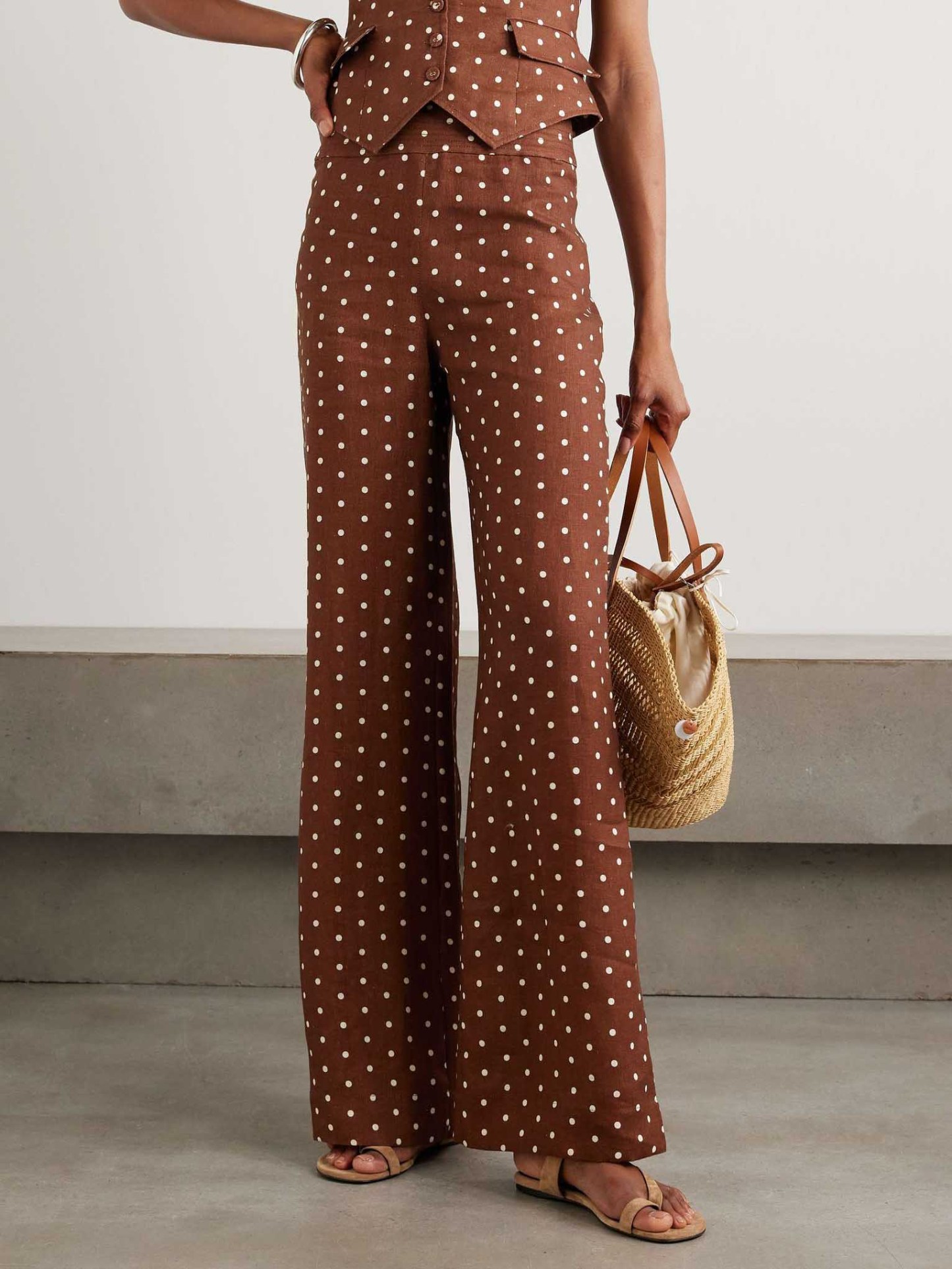 Exquisite Polka Dot Print Suit Pants